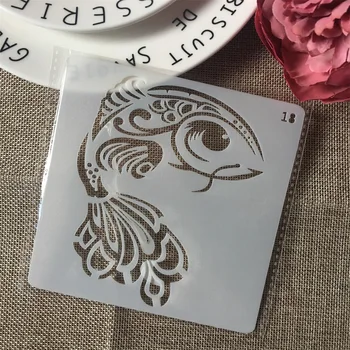 

1Pcs 13cm Carp Fish DIY Layering Stencils Wall Painting Scrapbook Coloring Embossing Album Decorative Card Template