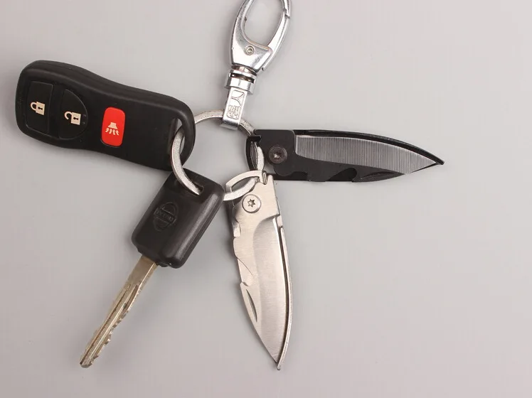 Military EDC Multifunctional Mini Keychain Knife Pocket Survival Tool Folding Knife Outdoor Pare Peeler Peel Gags Practical Joke