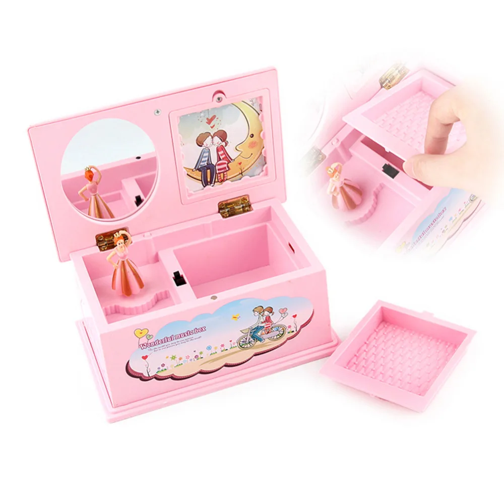 Фантазия детей мультфильм музыка украшений toy box с вращающейся куклы Штаны для девочек с рождественским изображением подарок на день рождения игрушки звук ветер игрушка