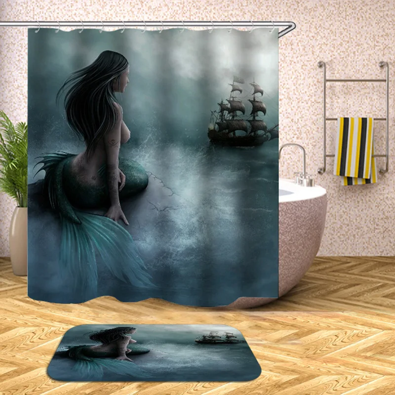 

Mermaid Series Shower Curtains Bathroom Curtain Waterproof Mouldproof Opaque Shower Curtain Safe Dye for Environmental Friendly
