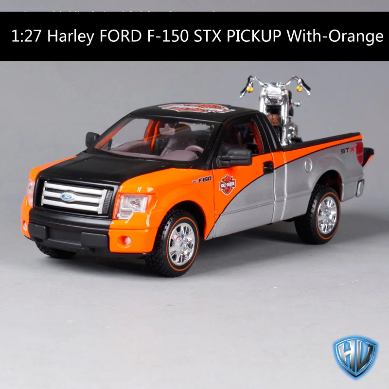 Maisto 1:27 FORD F-150 STX пикап с 2000 FLSTF FAT BOY Мотоцикл Велосипед литой модельный автомобиль игрушка в коробке - Цвет: 32187