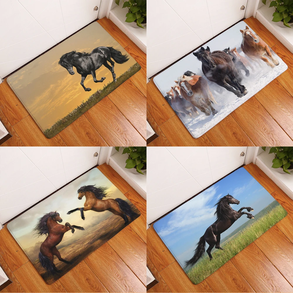 Zebra horse Grassland коврик для ванной кухонный ковер декоративные Противоскользящие