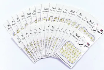 

30Sheets Fashion Ultrathin Adhesive 3D Nail Sticker Star/zipper/Lace/Letters Gold Decal FAN45-76 Nail Decoration