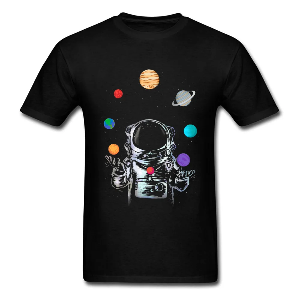 

Space Circus Tshirt Men Crazy T Shirt Astronaut Tops & Tees Party T-shirts Black Short Sleeve Clothes Cartoon Summer Sweater