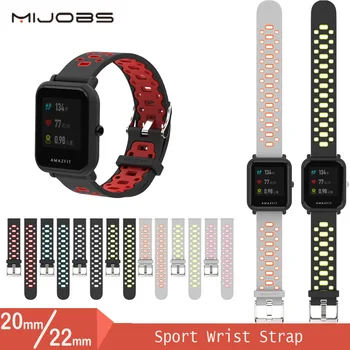 

Mijobs 20mm Sports Silicone Wrist Strap For Xiaomi Huami Amazfit Bip Youth Smart Watch Huami Watch 2 Replacement Band Smartwatch