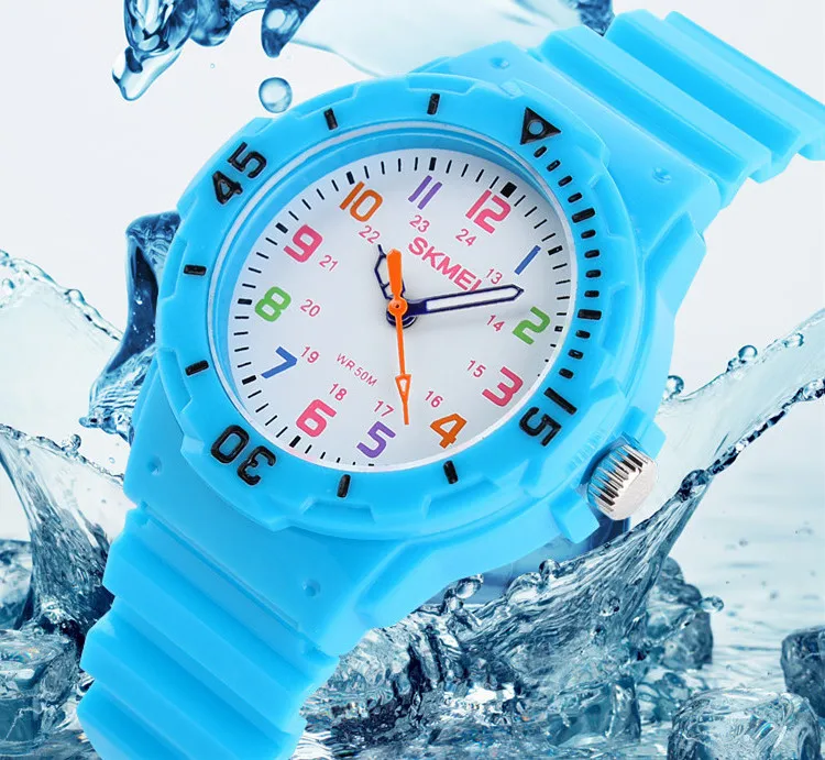Детские часы модные Skmei Брендовые Часы кварцевые наручные водонепроницаемые