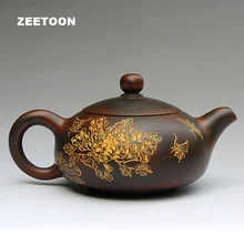 Ni Син керамика Чай горшок мастер ручной работы бутик Вырезка пион Китай кунг-фу Чай комплект принцессы Чай горшок Творческий дом орнамент