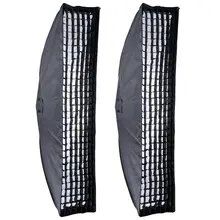2PCS Godox 35x160cm 14″x63″ Honeycomb Grid Softbox Bowens Mount for Studio Strobe