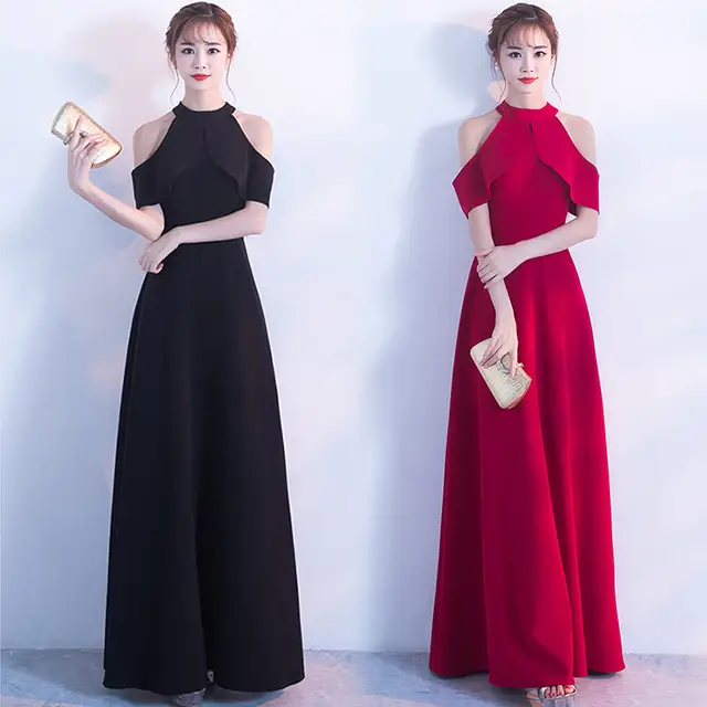 red and black bridesmaid dresses