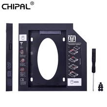 Chipal 10 pçs plástico universal 2nd hdd caddy 12.7mm sata 3.0 para 2.5 enclosure enclosure disco rígido ssd caso gabinete para portátil CD-ROM optibay