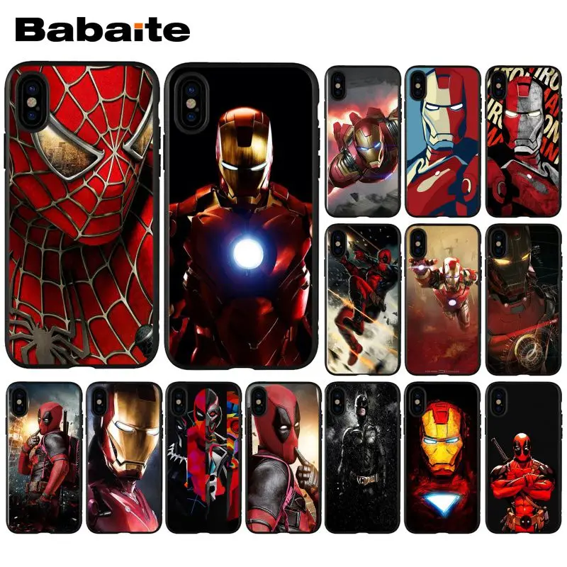 

Babaite SuperMan Iron Man Deadpool hero TPU Soft Silicone Phone Case for iPhone 8 7 6 6S Plus 5 5S SE XR X XS MAX Coque Shell