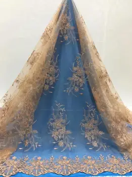 

5 yards exquisite composite line embroidery Nigeria lace French mesh fabric African lace can design wedding dress DIY clothing