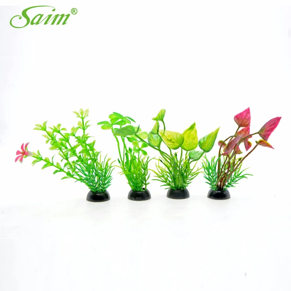 Buy 4pc Aquarium Plastic Plants Decoration Fish Tank