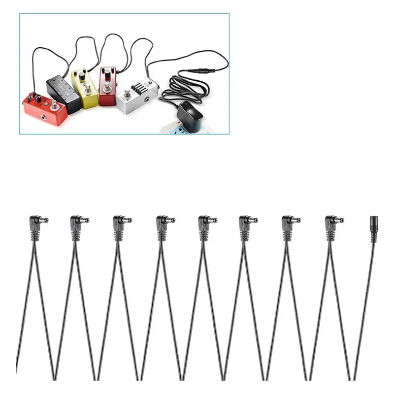 8 Way Right Angle Daisy Chain DC Power Cable for Guitar Effects Pedals