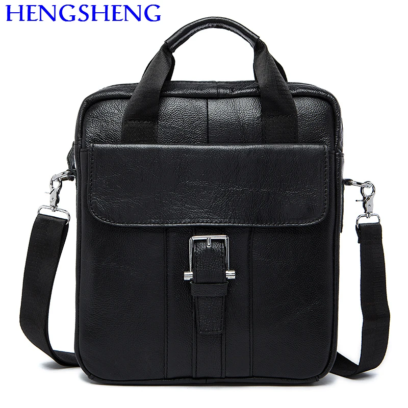 Hengsheng Promotion genuine font b leather b font men bags of cow font b leather b