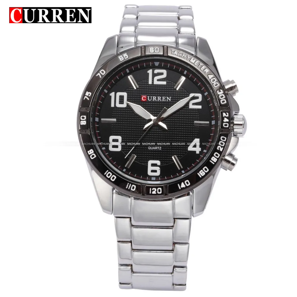 

Curren Luxury Brand Silver Stainless Full Steel Strap Male Clock Quartz Watch Casual Watch Men Wristwatch relogio masculino