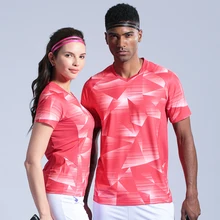 Теннисные рубашки для мужчин и женщин, уличная спортивная одежда, рубашки для бадминтона с коротким рукавом, футболка для тренировок, дышащая спортивная одежда