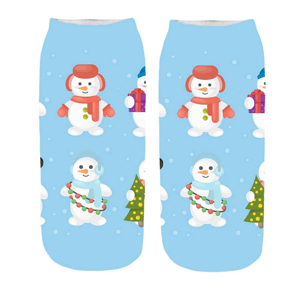 Высококачественные женские носки забавные рождественские носки с объемным рисунком Необычные милые Необычные удобные носки до щиколотки с принтом#25 - Цвет: D