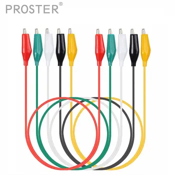 

30Pcs 50CM Alligator Clip Test Lead 5 Different Colors 24 AWG Wire Guage Lead Hookup Electrical Clamps For Multimeter Alligator