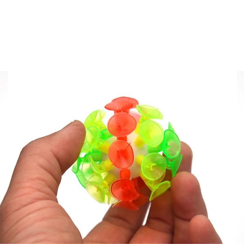 2017 Plastic Soft Sucker Sticky Glowing Ball Games Educational Novelty Toys Gift 