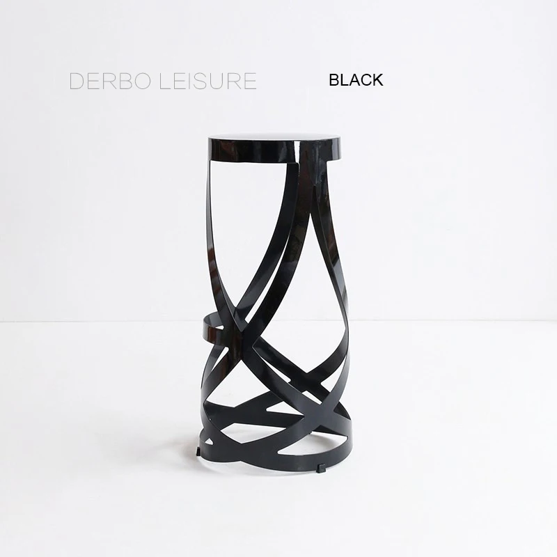 Классический Современный дизайн модный Лофт Металлический Стальной кухонный стул, креативная столовая мебель популярный барный стул 1 шт - Цвет: Black