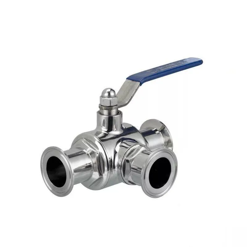 T-port 2&quot 51mm 304 Stainless Steel Sanitary 3 Way Ball Valve 1.5&quot Tri Clamp 64mm Ferrule O/D For Homebrew Diary Product |