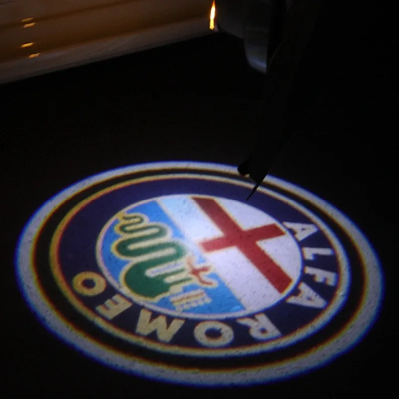 

2 LED Car door courtesy laser projector Logo Ghost Shadow Light For Alfa Romeo 159 156 147 166 Mito Giulietta Spider GT