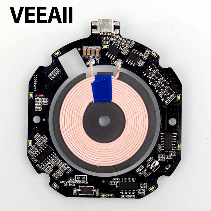 

VEEAII Qi Wireless Charger 10W PCBA DIY For iPhone XS X XR 8 Quick Charge 3.0 Board Coil for Samsung Galaxy S10 S9 xiaomi mi9