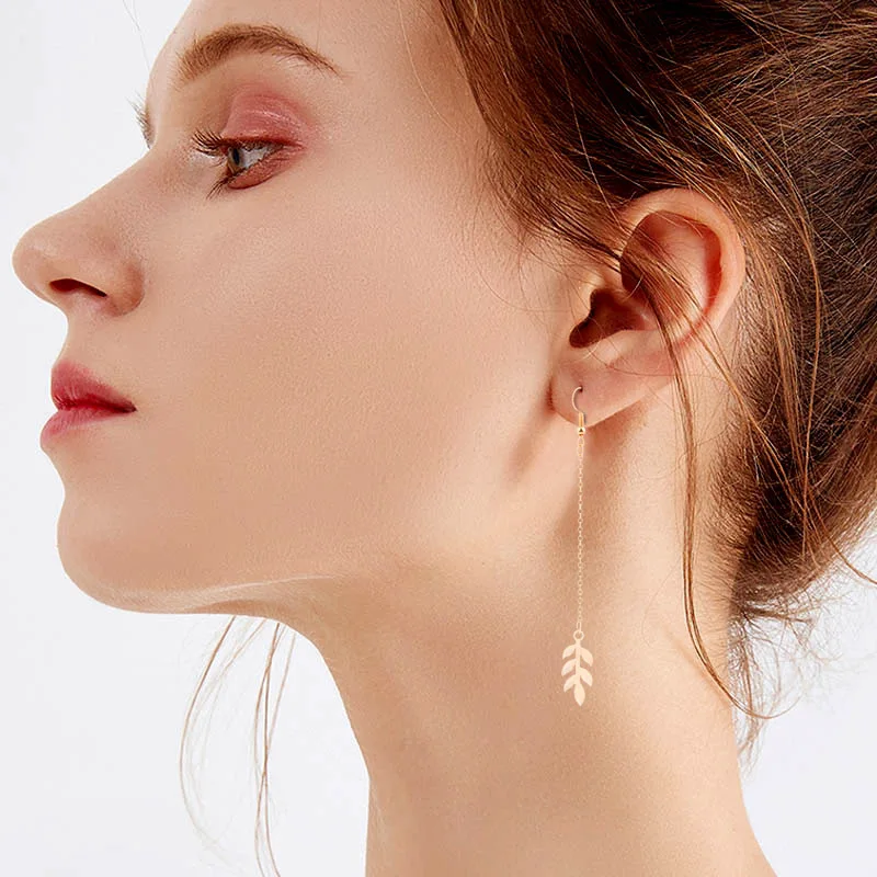 

Creative Link Chain Drop Earrings Fashion Jewelry Elegant endless shape Gold Silver Color Long Metal Tassel Earrings for Women