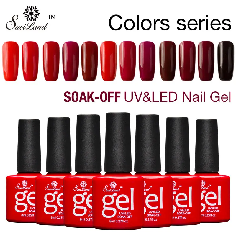 Saviland профессиональная градиентная красная серия цветов Esmaltes полуперманентный УФ-гель для ногтей впитывающий гель лак для ногтей