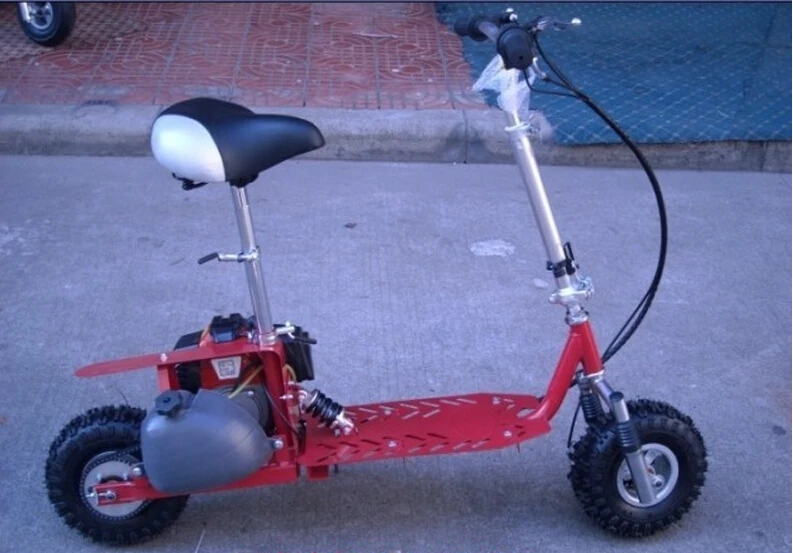 10" lastik 43cc manuel kontrol zamanlı CVT şok emilimi mini motosiklet benzinli scooter ücretsiz nakliye _ - AliExpress