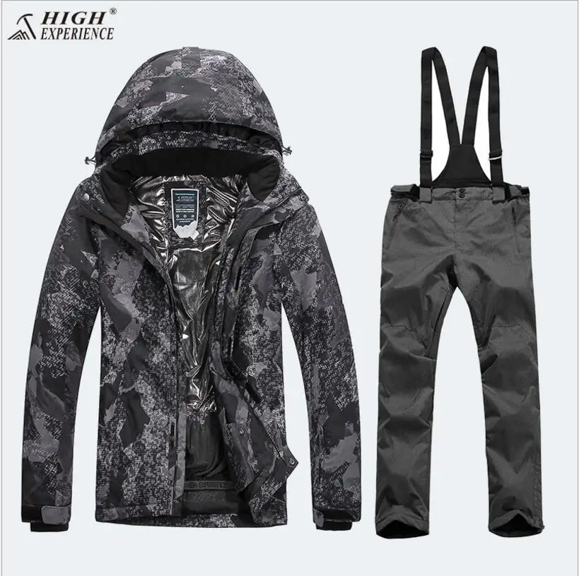 

High Experience New Men Ski Suit Snowboard Jacket Pant Thermal Waterproof Windproof Breathable Clothing Male Suit Set Sport Wear