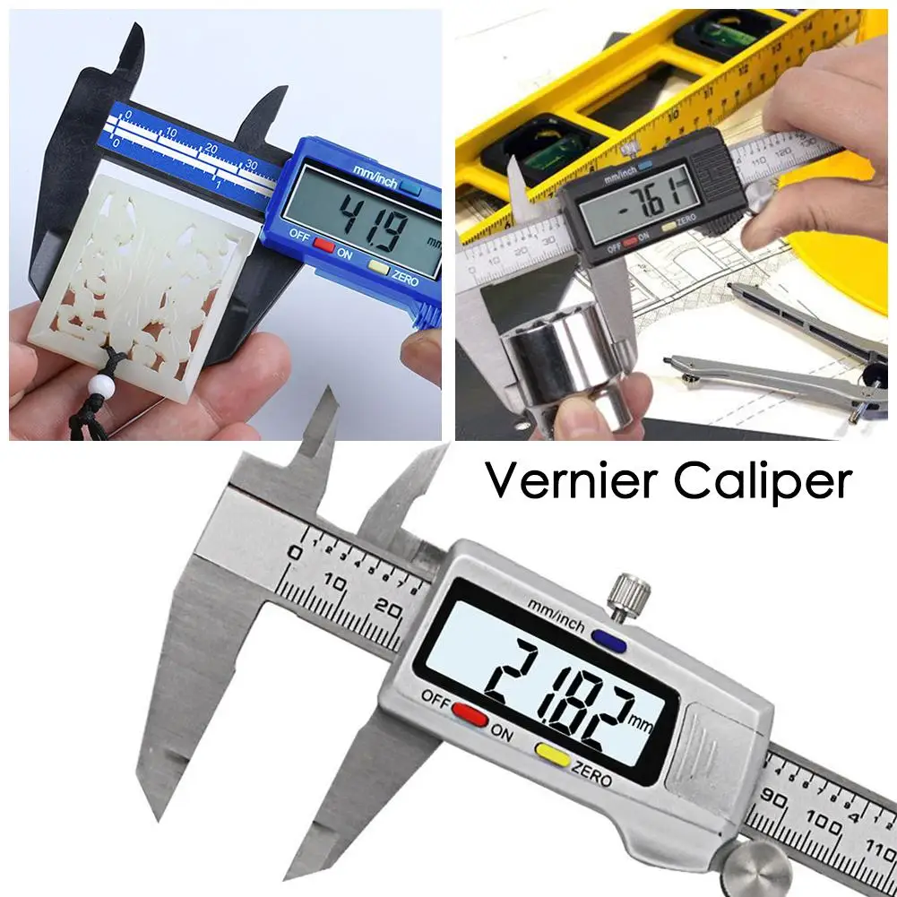 

Digital Stainless Steel Ruler Electronic Vernier Caliper 0-150mm High Precision 0.01mm MM&Inch Convertible
