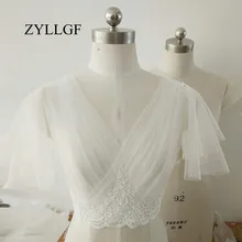 ZYLLGF новая свадебная накидка V образным вырезом Болеро Свадебные женские куртки с аппликацией на продажу WBJ14