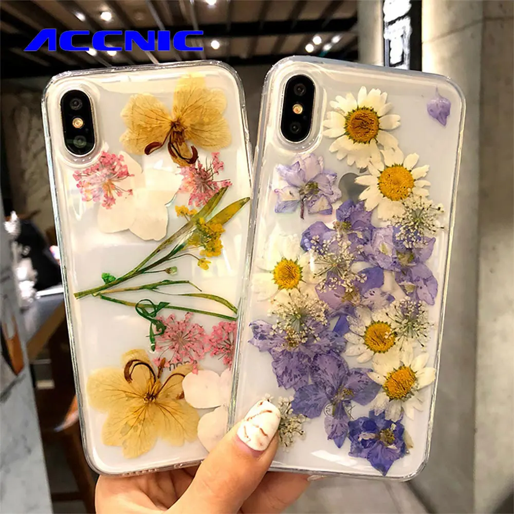 

ACCNIC Transparent Flower Phone Case For iPhone 8 7 Plus XS Max Floral Phone Cover Shell For iPhone XR 6S Fashion Silicone Cases