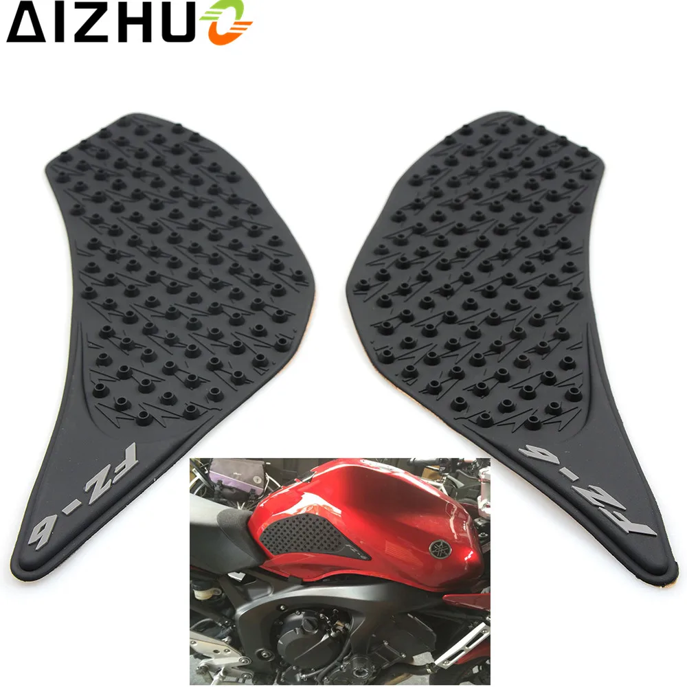 Motorcycle Accessories Anti Slip With FZ-6 Logo Rubber Motor Oil Tank Sticker FOR Yamaha FZ-6 FZ6 2006 2007 2008 2009 2010