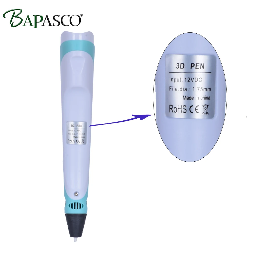 BAPASCO DIY 3D печать Ручка светодиодный экран 200 м ABS нити детская смарт рисунок
