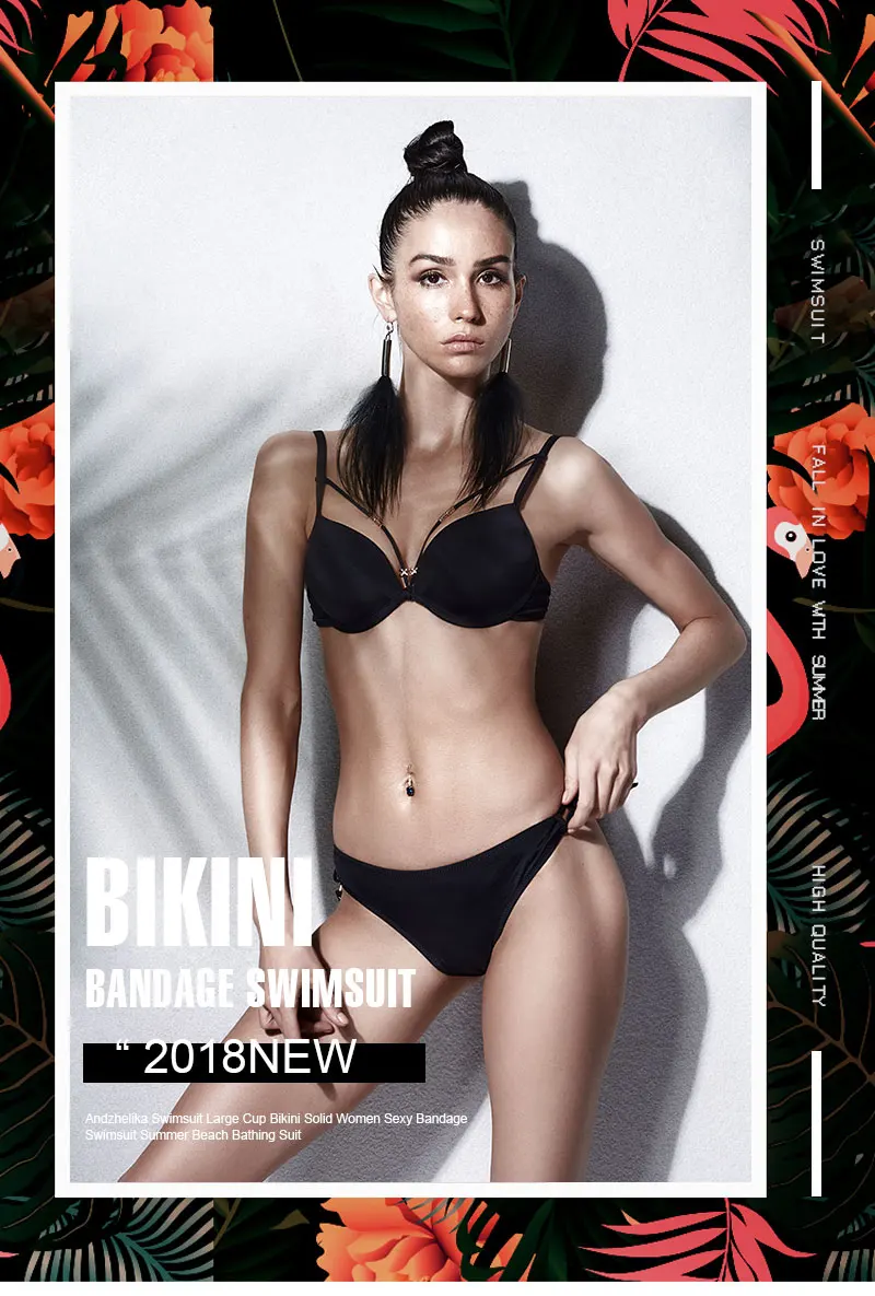 Andzhelika bikini женский купальник бикини с плотной чашкой и эффектом пуш апп AK5922-2