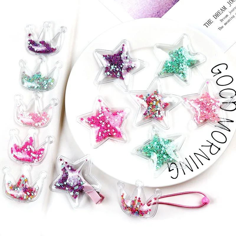 

Mix Color 10pcs/pack Bling Star Crown Plastic dome Hair Jewelry Accessory phone case design