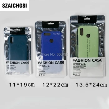 

5000pcs 13.5X24 11X19 12X22 cm zipper Bag Cell Phone Accessories Mobile Phone Cover case Packaging Package Bag for iPhone X