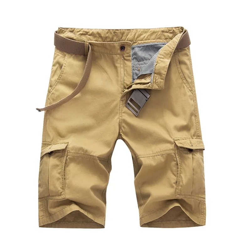 

2019 New Summer Men's Baggy Multi Pocket Military Zipper Cargo Shorts Casual Male Army Green Khaki Black Mens Tactical Shorts