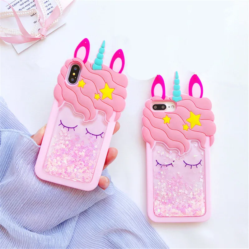 3D Мягкий силиконовый чехол с рисунком из мультфильма динамический песок