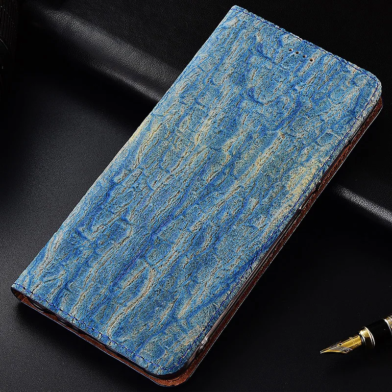 Дерево текстура натуральная кожа магнитный чехол для телефона для huawei Honor 6X7 7i 7A 7X Prime Pro откидной Чехол-подставка - Цвет: Небесно-голубой