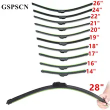 GSPSCN Universal Car U-type Frameless Bracketless Soft Rubber Car Windscreen Wiper Blades 14 16 17 18 19 20 21 22 24 26 28 inch