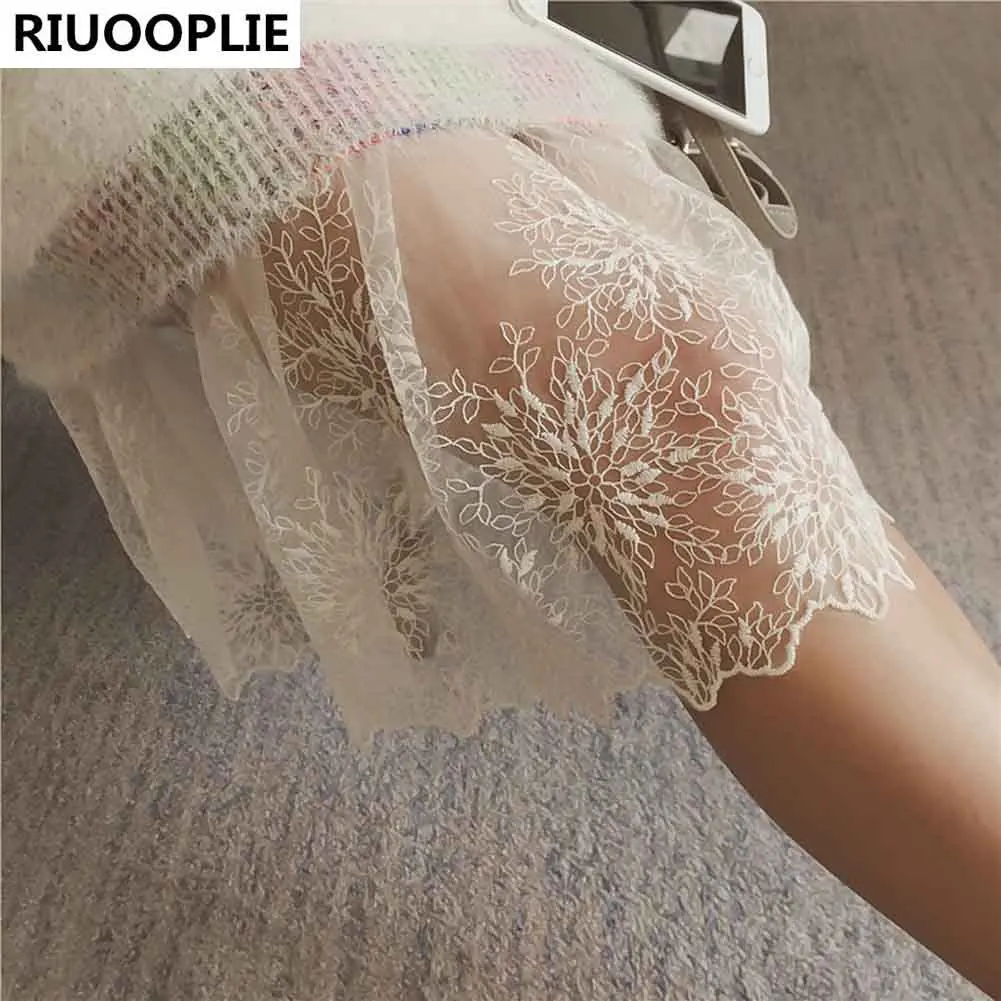 Women Lace Slip Skirt Extender Knee Length Floral Underskirt Petticoat Skirt