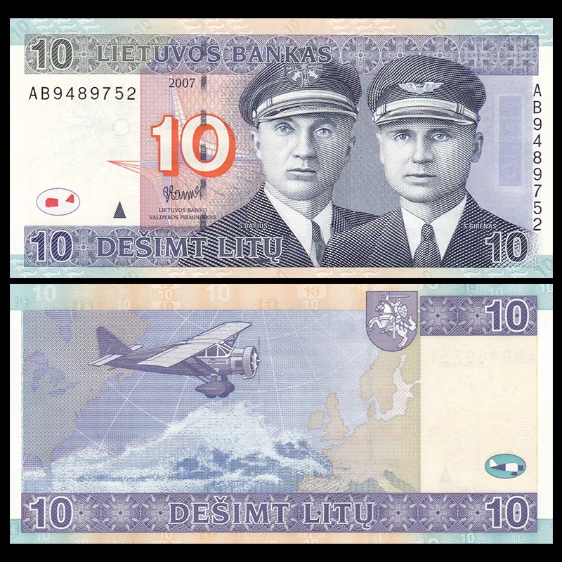 Lithuia 10 Litas 2007 P-68 UNC Europe подарок подлинный оригинал | Дом и сад