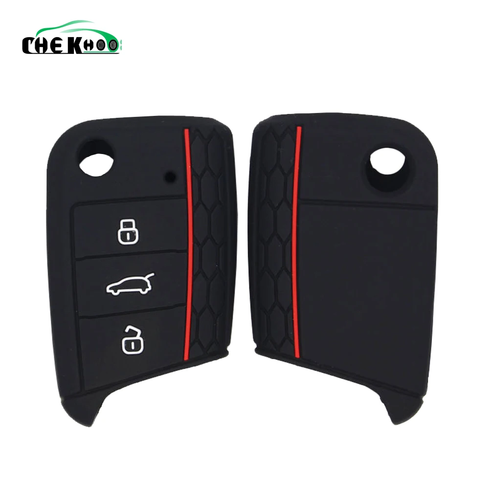 

Silicone Key Case Cover For VW Polo Golf 7 Tiguan for Skoda Octavia Karoq for SEAT Ateca Leon Ibiza 2015 2016 2017 2018 2019