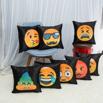 

40cmX40cm Cushion Cover QQ Expression Home Decor Pillowcase Polyester Office Sofa Waist Car Living Room Throw Pillow Case