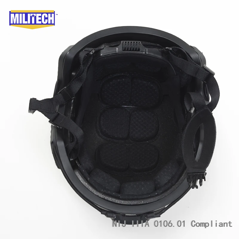 MILITECH Black BK Deluxe NIJ IIIA 3A 0106,01 Быстрый пуленепробиваемый шлем и козырек Набор Дело баллистический шлем-пуля доказательство маска пакет