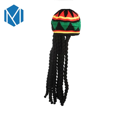Мужская шапка в стиле хип-хоп, в радужную полоску, вязаная шапка, для мужчин, Jamaica Bob Marley Rasta Beanie, regae Czapka Zimowa, зимние шапки - Цвет: style 2